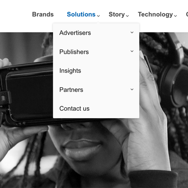 Oath website navigation interface