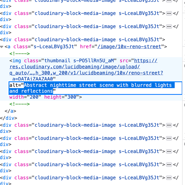 Screenshot of the source code of a web page